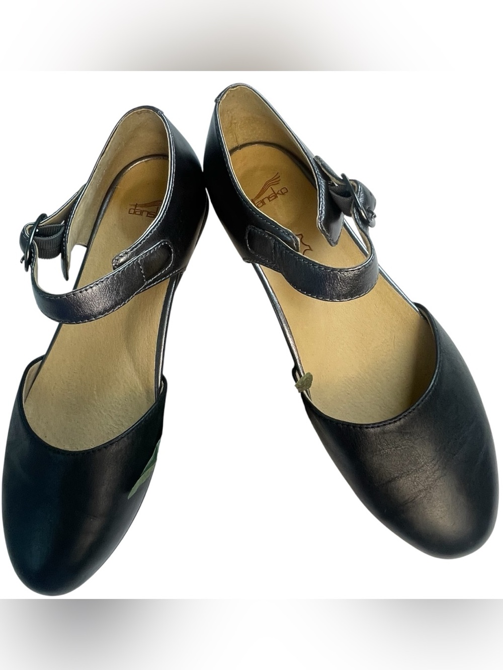 Dansko Liv Nappa Leather Mary Jane Flats Sandals Pewter /Black EU 40 US 9.5-10